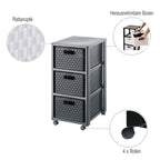 ROTHO Large bookcase with 3 drawers COUNTRY anthracite Dla zwierząt/Miski, pojemniki i poidełka (uniwersalne) Your Sports Performance