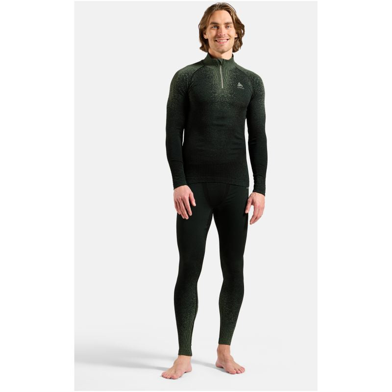 Odlo BL BOTTOM long PERFORMANCE WARM BLACKCOMB – green trousers