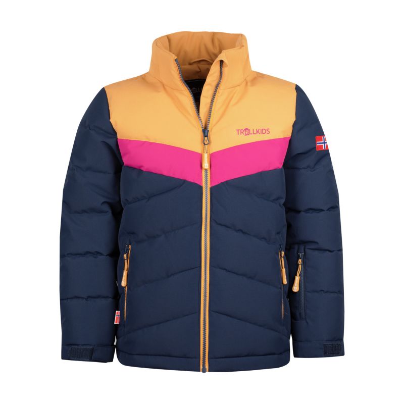 Trollkids Girls Gryllefjord Jacket insulated winter jacket with hood, navy blue (461-165) In preparation Your Sports Performance