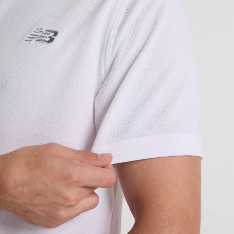 New Balance Cotton Pique Polo Shirt M MT51519WT Clothing/Lifestyle/T-shirts/New Balance New Balance