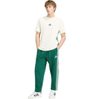 Men's adidas Essentials 3-Stripes Fleece Tapered Cuffed Pants Green KY4129