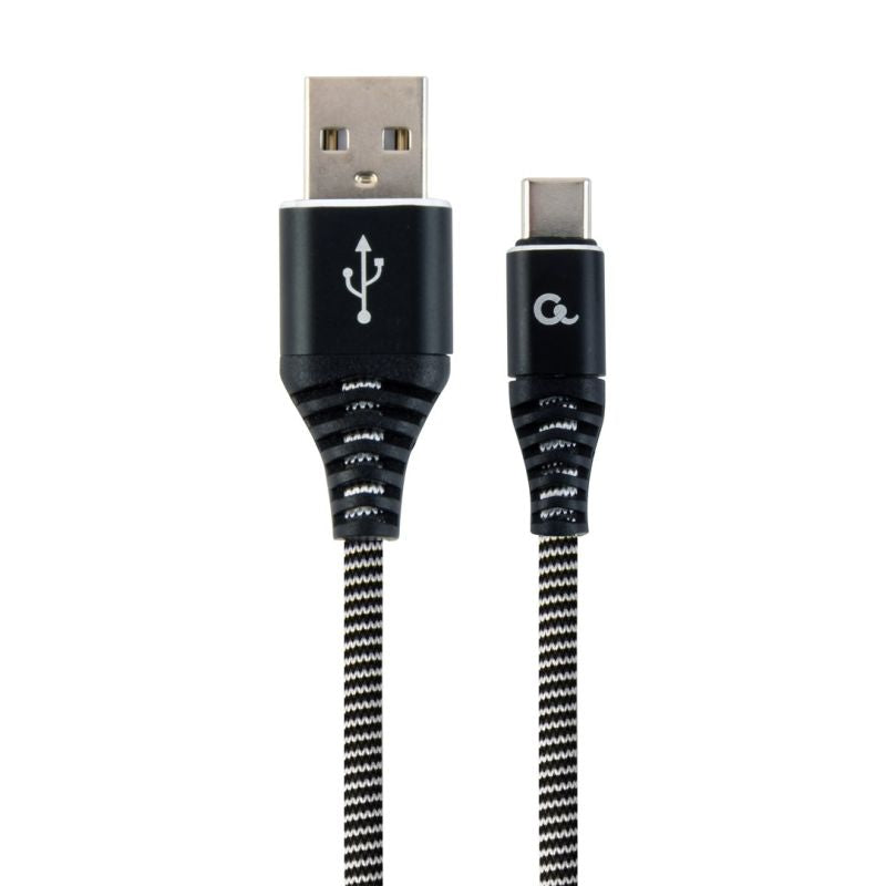GEMBIRD PREMIUM USB-C 2.0 CABLE (AM/CM) METAL CONNECTORS, NYLON BRAID 2M, BLACK/WHITE In preparation Your Sports Performance