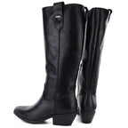 Women's leather cowboy boots black Big Star UU274521