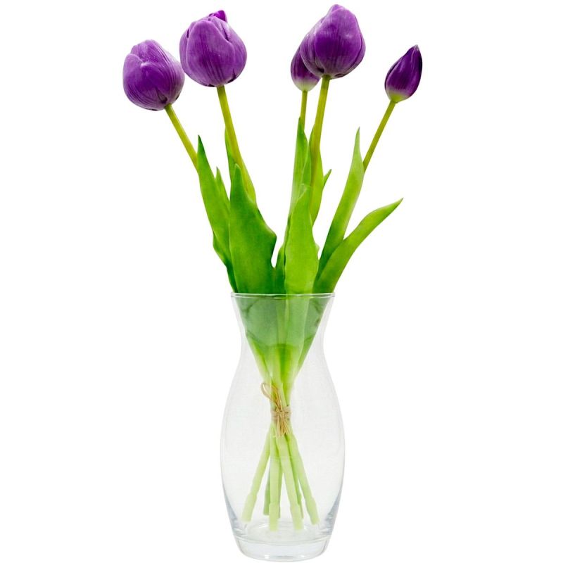 BOUQUET OF 5 PURPLE PEONY TULIPS 39 CM LIFE-LIKE SPRING DECORATION Home and Garden/Equipment Your Sports Performance
