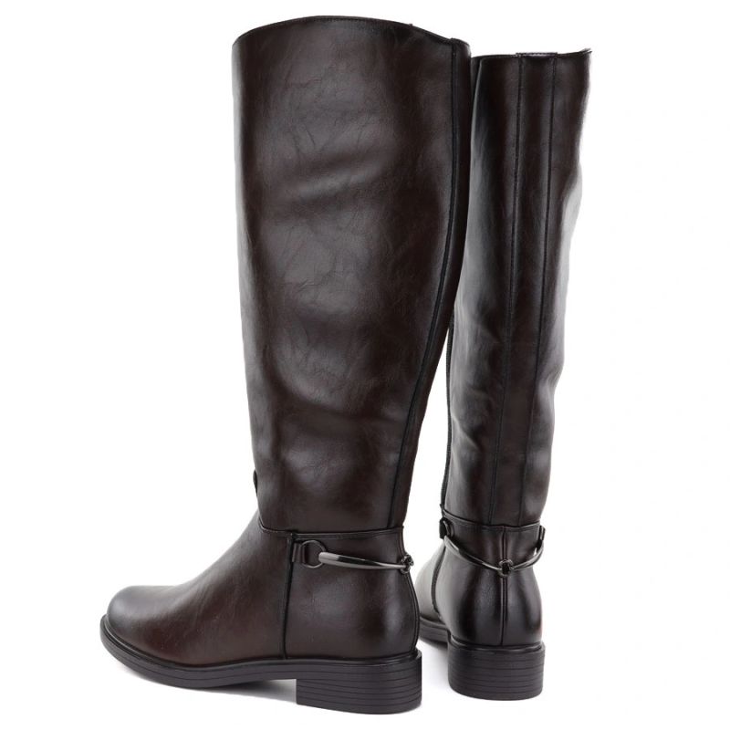 Women's leather ankle boots, chocolate Potocki JE19500
