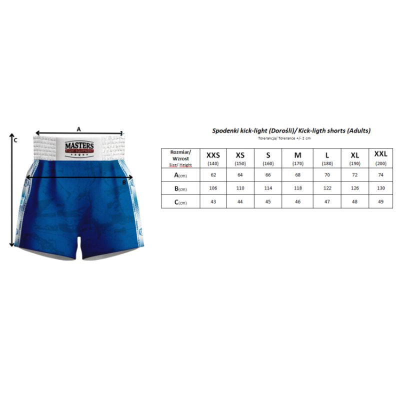 Kick Light Training Shorts MASTERS (WAKO APPROVED) In preparation Your Sports Performance
