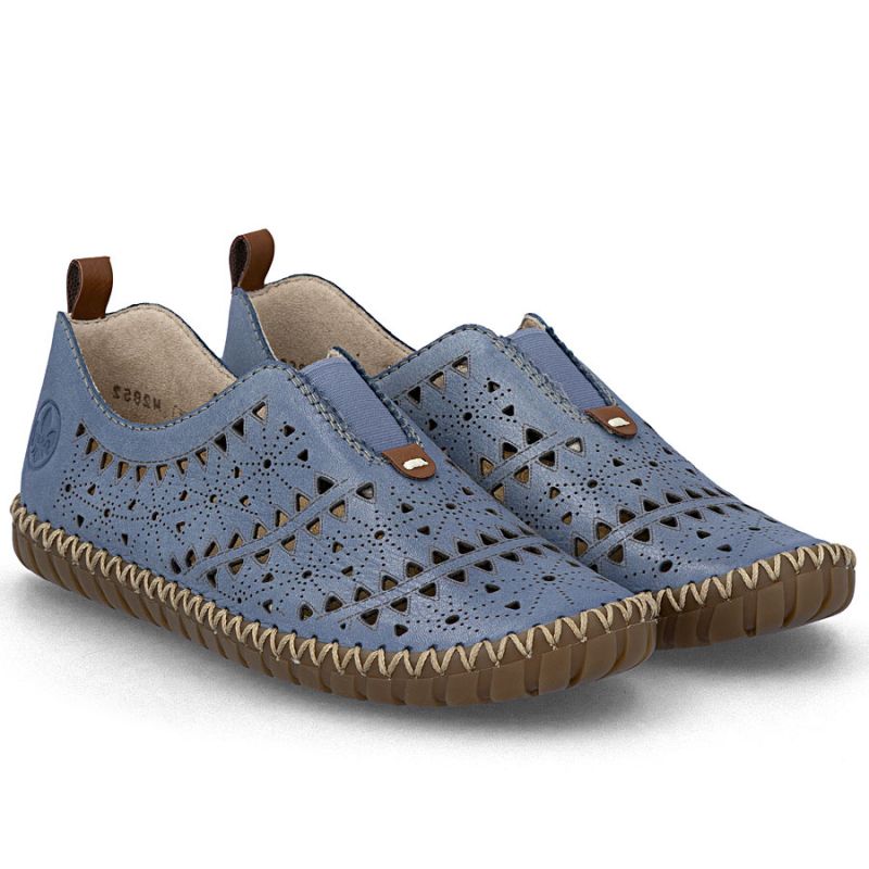Women's leather openwork blue shoes Rieker M2852-12 To be categorized Your Sports Performance