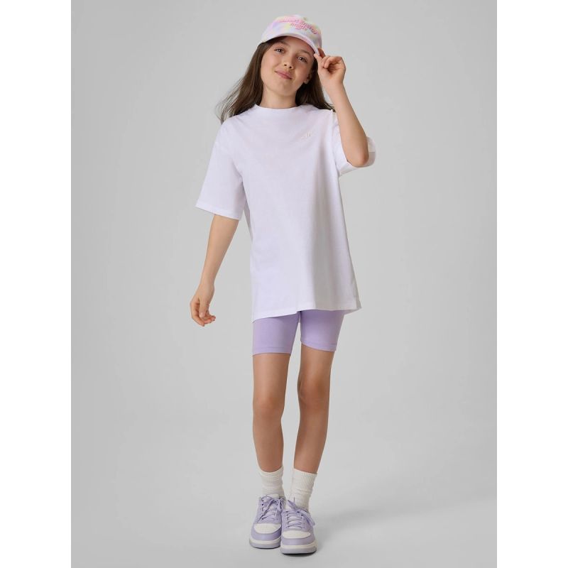 Girls' loose plain T-shirt 4F 4FJRSS26TTSHF3984-11S