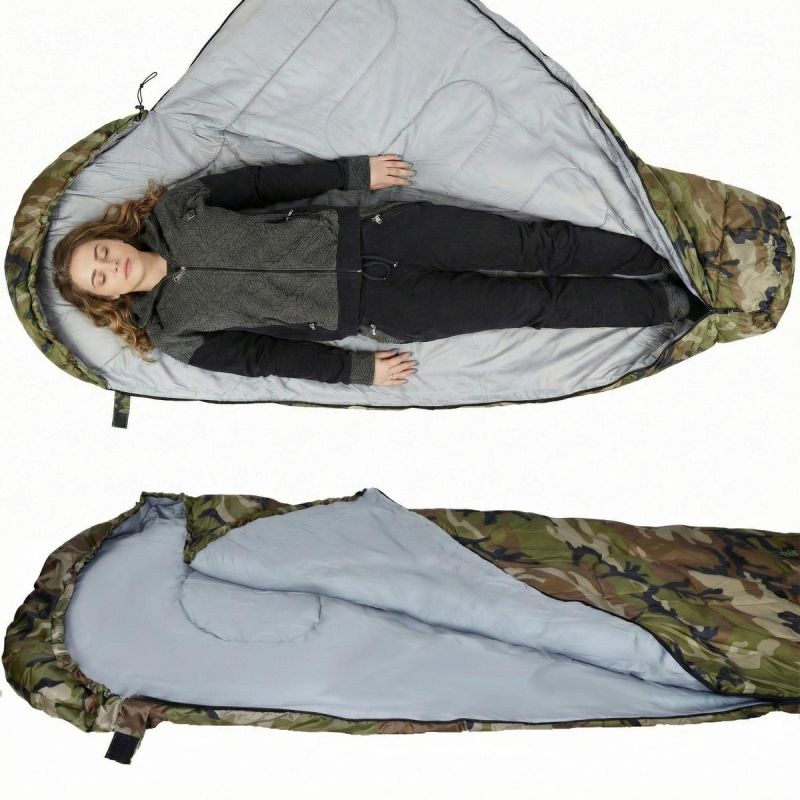 CAMO TOURIST SLEEPING BAG 210x80x50CM WITH ENERO CAMP COMPRESSION Turystyka/Śpiwory/Mummie Your Sports Performance
