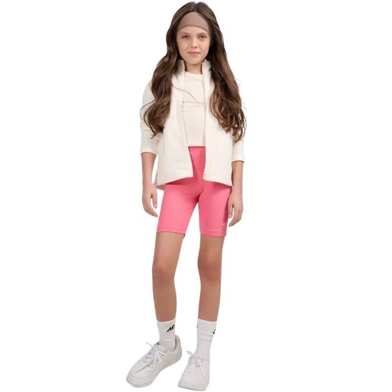 Girls' shorts 4F CAS F028 pink 4FJWSS26TSTIF028 54S