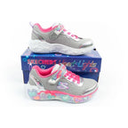 Skechers S Lights LED Children's Velcro Shoes for Girls Gray Skechers