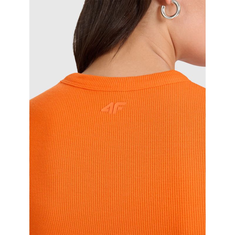Women's slim waffle knit T-shirt 4F 4FRSS25TTSHF2749-70S *Kategoria tymczasowa Your Sports Performance