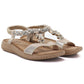 Women's gold sandals with elastic bands S.Barski KV61-6051 S.Barski