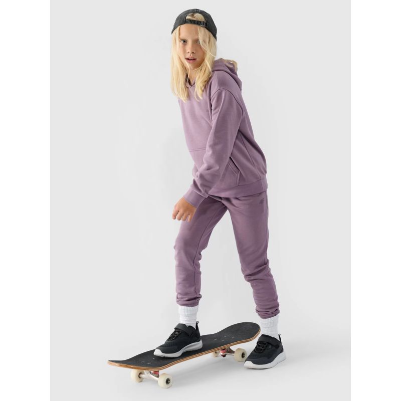 Girls' sweatshirt with hood, open, 4F Junior 4FJWMM00TSWSF1316-51S *Kategoria tymczasowa Your Sports Performance