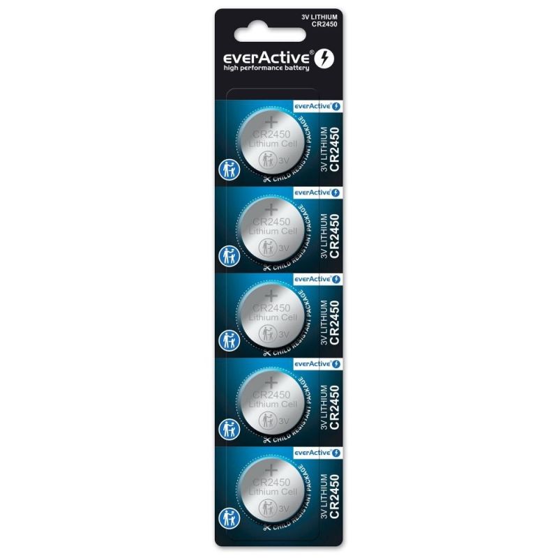 EVERACTIVE CR2450 LITHIUM BATTERY BLISTER 5 PCS CR24505BL Baterie, akumulatorki i ładowarki/Baterie Your Sports Performance