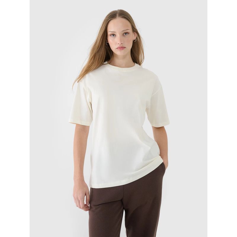 Women's oversize plain T-shirt 4F 4FRSS25TTSHF2694-11S *Kategoria tymczasowa Your Sports Performance