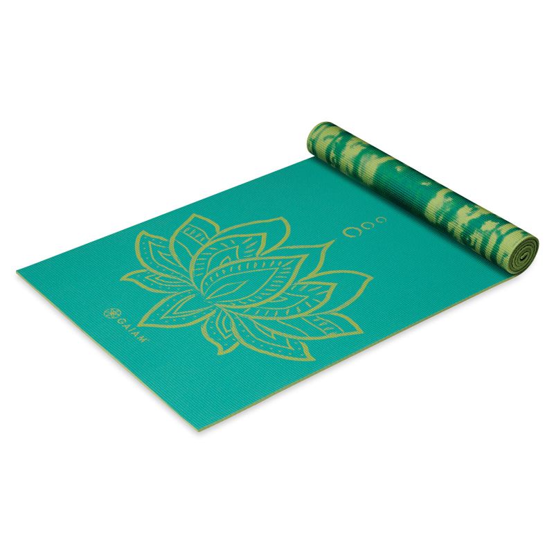 Double-sided Yoga Mat GAIAM Turquoise Lotus 6 MM 62344 Accessories/Training equipment Your Sports Performance