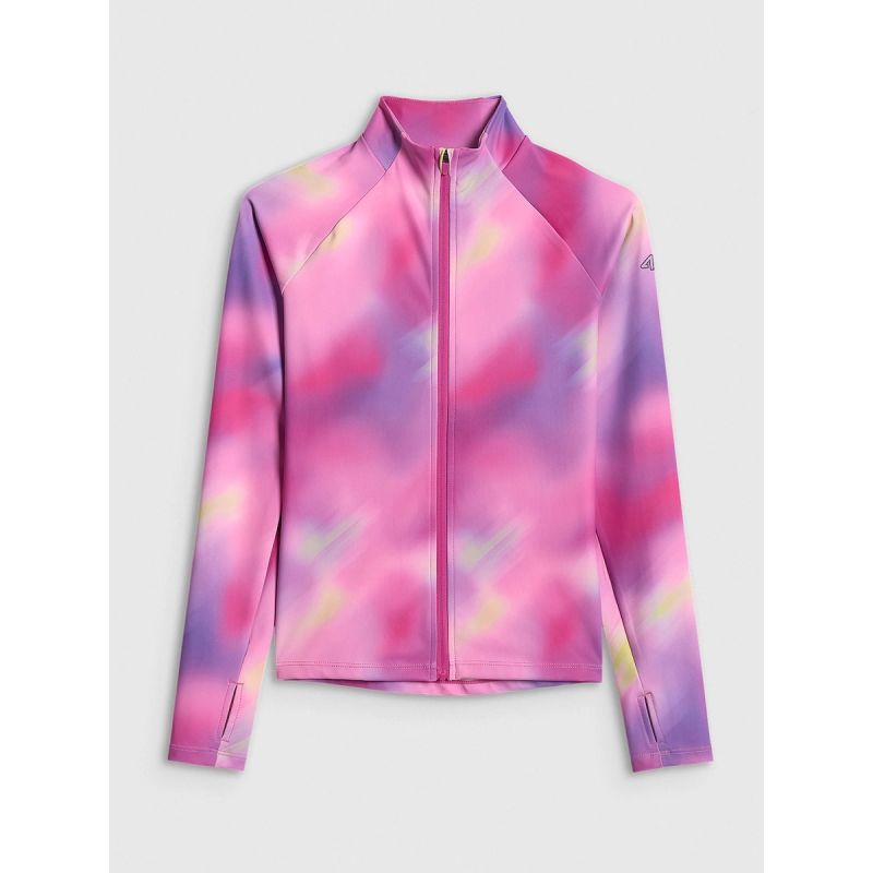 Girls' slim sports sweatshirt without hood 4F 4FJRSS26TFSWF0988-90A