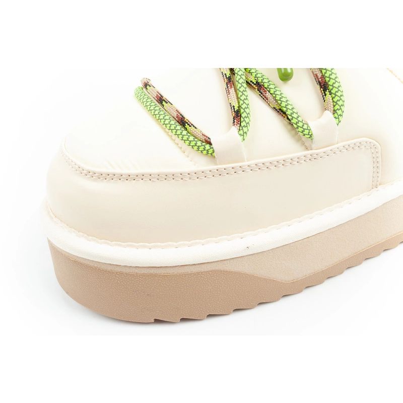 Women's winter snow boots D.Franklin fashionable fur insulated ankle boots beige green D.Franklin
