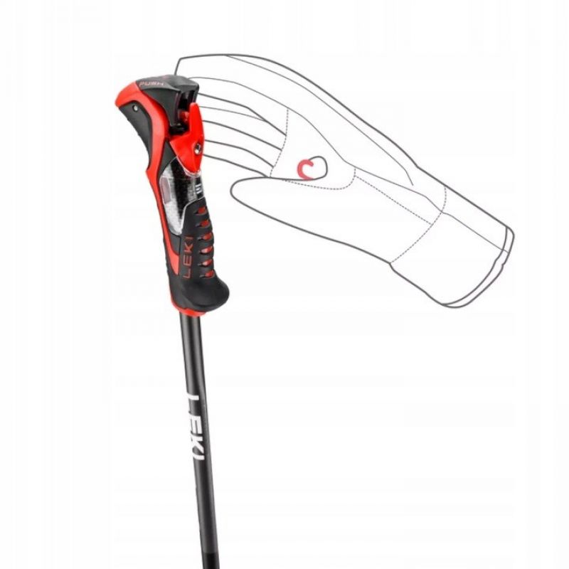 LEKI 3D AIRFOIL STICKS black/red 125 Akcesoria sportowe i turystyczne/Kije do Nordic Walking i trekkingu Your Sports Performance