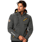 Men’s Softshell Jacket Geographical Norway ROYAUTE DGREY-ORANGE GTX MEN 068 (WW4643H/GN-DARK GREY / ORANGE)