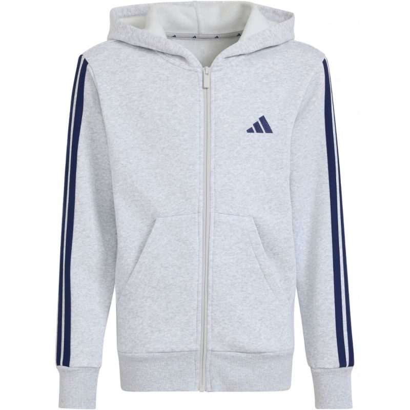 adidas Essentials Full-Zip Hoodie for Kids Light Gray KQ9050