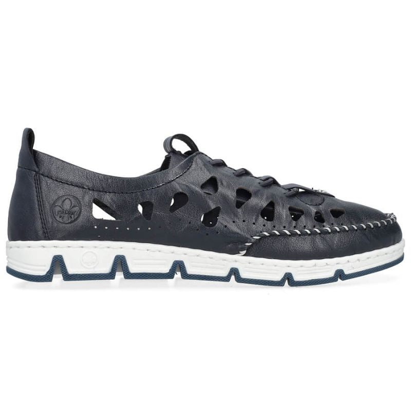 Leather openwork shoes Rieker W RKR652, navy blue Footwear/Lifestyle/Rieker Your Sports Performance