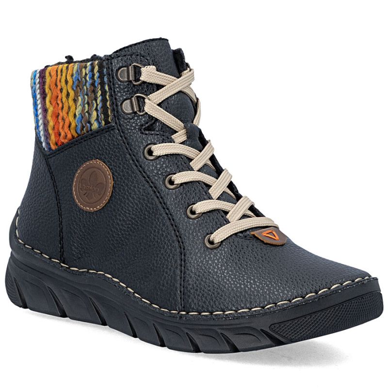 Rieker 55040-00 comfortable black women's ankle boots