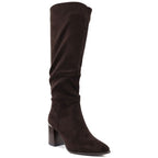 Women’s chocolate brown block-heel boots Jezzi MR2623-7