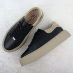 Women's leather platform sneakers, black, Filippo DP6119 Footwear Your Sports Performance