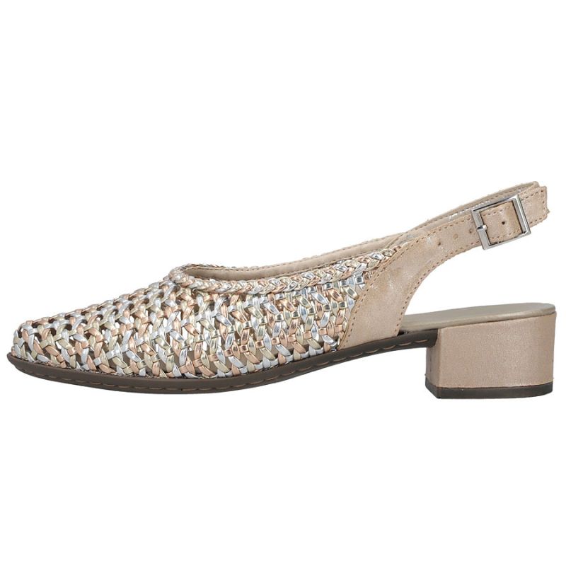 Women's metallic beige sandals Rieker 47078-90 Rieker