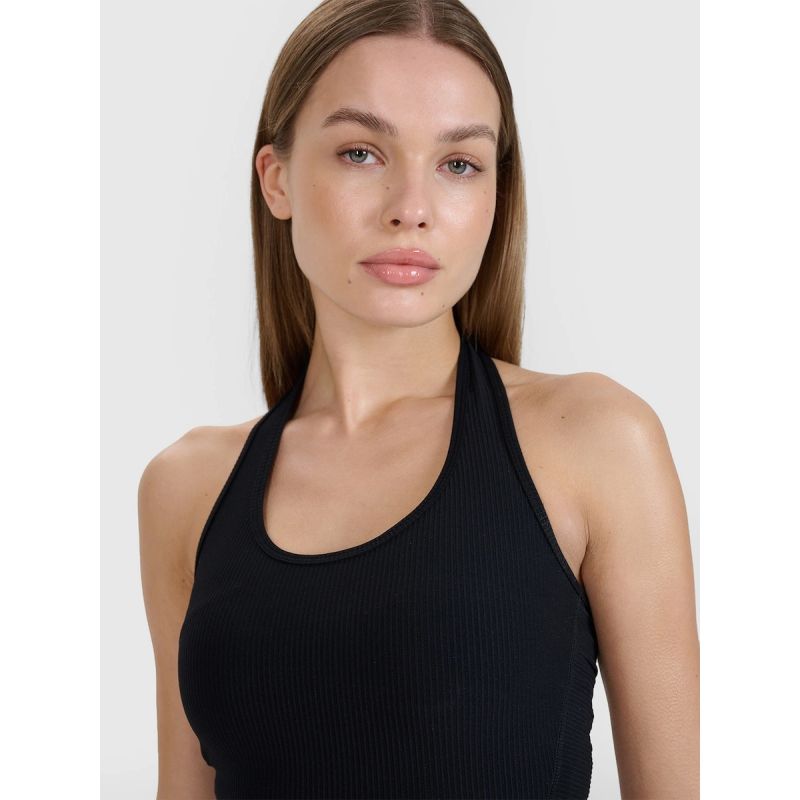 Women's slim crop top smooth 4F | Anna Lewandowska 4F 4FALSSS25TSLEF215-20S