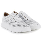 Women's leather openwork shoes, white, Vinceza 79629 Vinceza