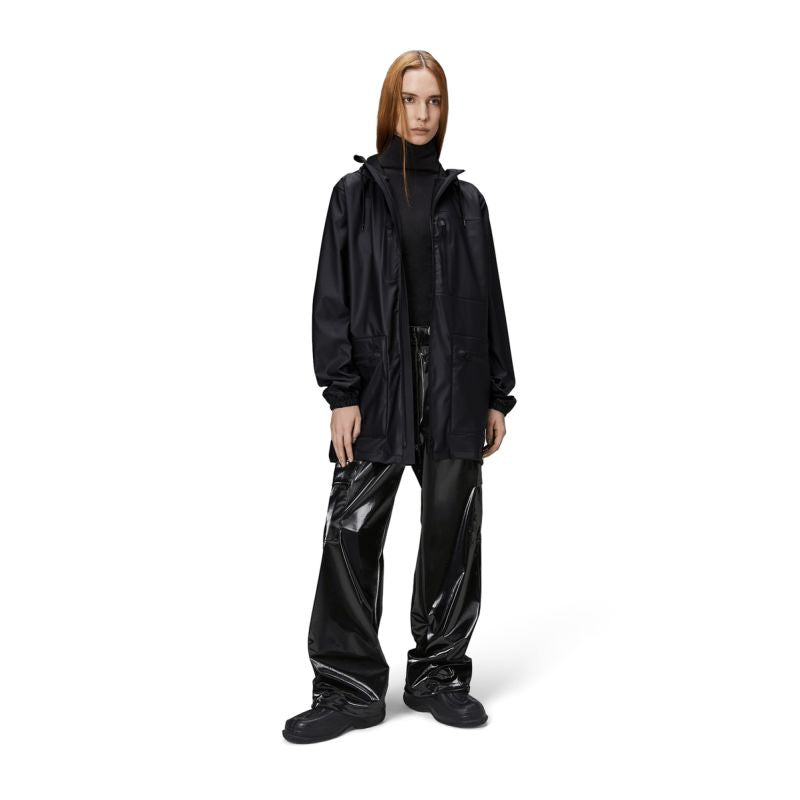 Rains CARGO LONG JACKET W3 12060 01 BLACK Clothing Your Sports Performance