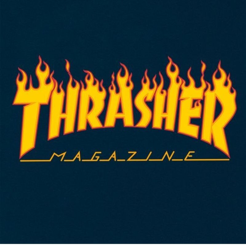Thrasher Flame Logo Navy T-shirt - 110102/NY Odzież/Odzież na co dzień Your Sports Performance