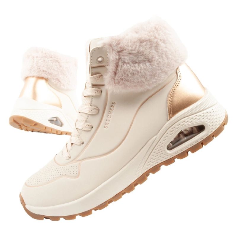 Skechers Uno Rugged women's sports shoes insulated winter ankle boots beige Skechers
