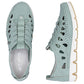 Women's leather openwork shoes green Rieker 49956-52 Rieker