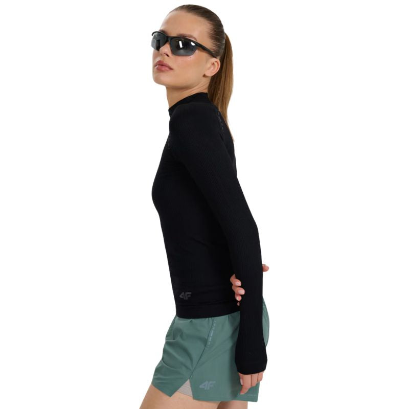 Women's longsleeve t-shirt 4F F419 deep black 4FWAW25TFLOF419 20S In preparation Your Sports Performance