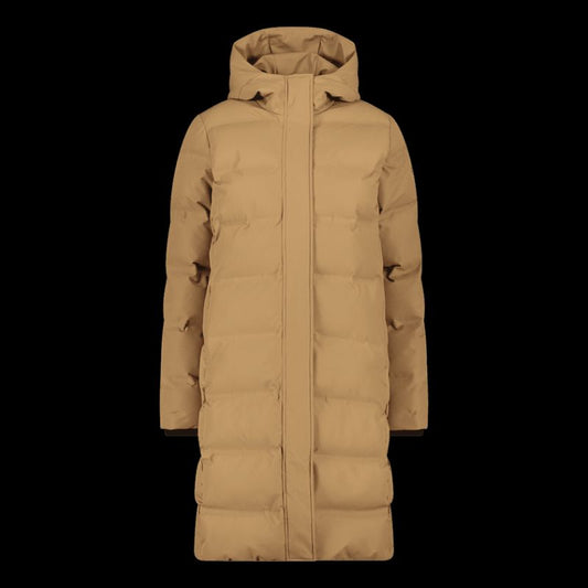 CMP women's long hooded jacket, winter waterproof, insulated, beige (34K0096/P814) In preparation Your Sports Performance