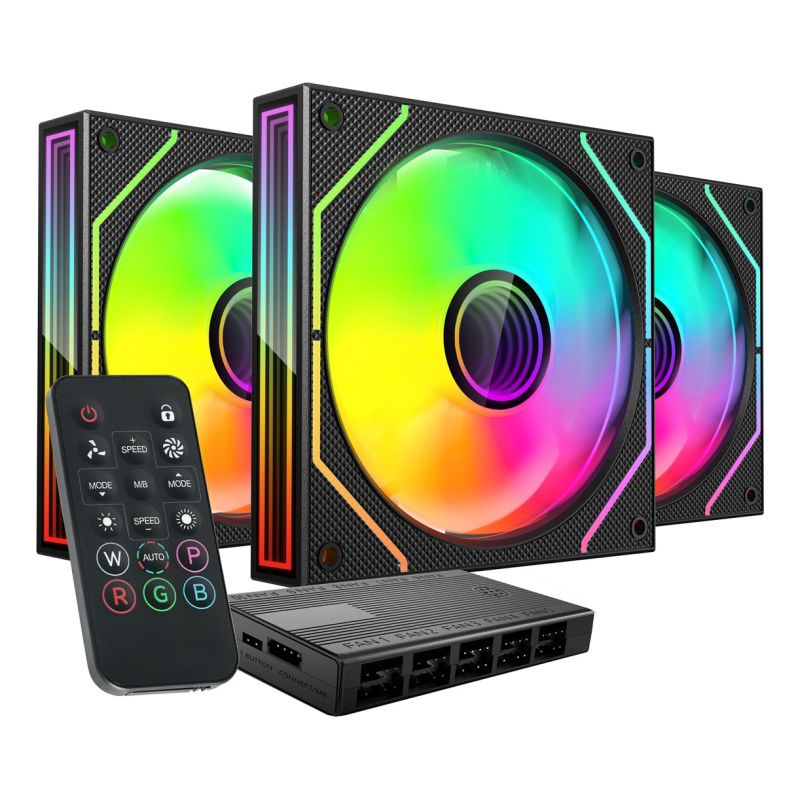TACENS MARS MF-3DPROKIT FANS 120 ARGB x3 BK - fans + hub + remote control (TACMARS-MF3DPROKIT) Chłodzenie/Chłodzenie - wentylatory Your Sports Performance