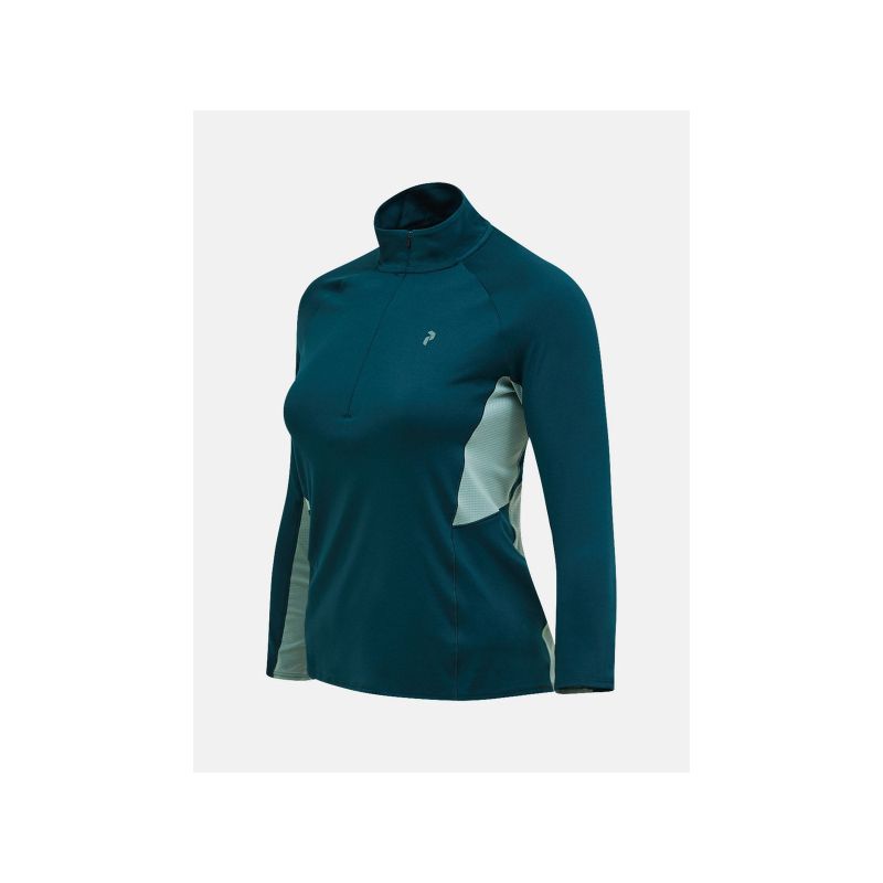 Women's PEAK PERFORMANCE W Core Half Zip Baselayer T-shirt, green