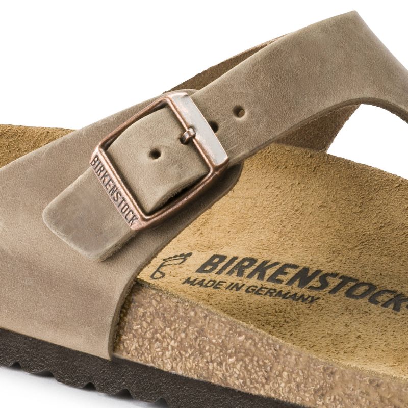 Birkenstock Gizeh Oiled Leather Tobacco Brown Regular Women's Flip-Flops Wide (0943811) Footwear/Lifestyle/Brinkenstock/Japonki Birkenstock