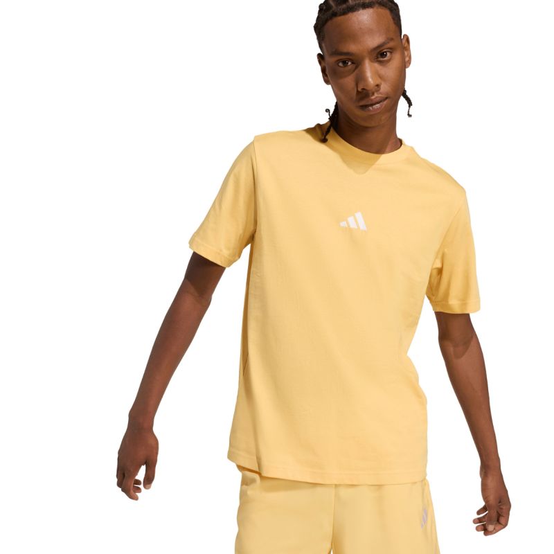 adidas Essentials Small Logo Single Jersey Men's T-Shirt, Yellow KT0561