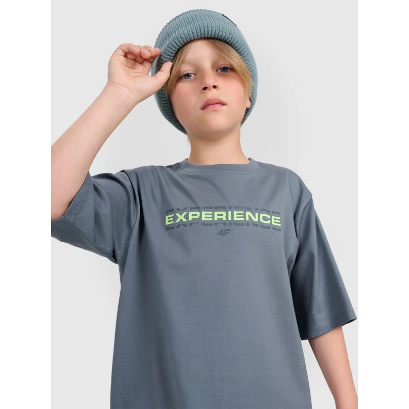 Boy's oversize T-shirt with print 4F 4FJRAW25TTSHM3166-46S *Kategoria tymczasowa Your Sports Performance