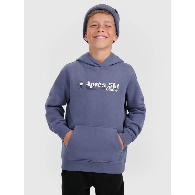 Boy's sweatshirt with hood, open, 4F 4FJRAW25TSWSM2416-32S