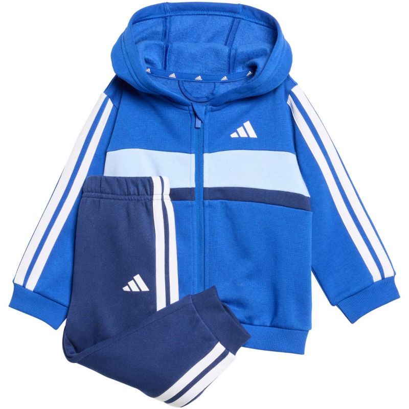 adidas Essentials Tiberio 3 Stripes Fleece Tracksuit for Kids Blue KC6004 Clothing Your Sports Performance