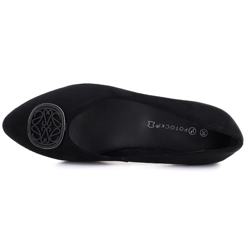 Women's ballerinas with decorative heels, black Potocki SZ12770 To be categorized Your Sports Performance