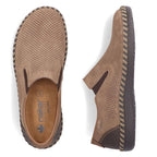 Rieker B2460-25 men's leather slip-on shoes, beige To be categorized Your Sports Performance