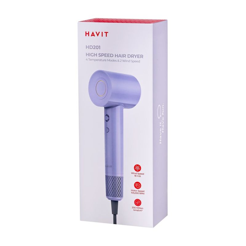 Havit HD201-EU Hair Dryer (Purple) AGD - Produkty/Suszarki do włosów Your Sports Performance