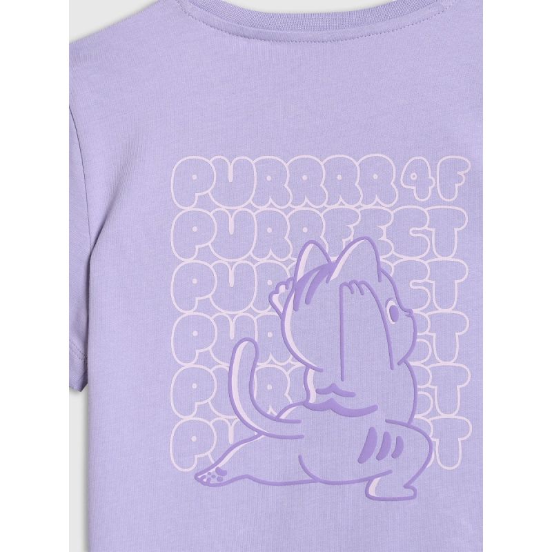 Girls' regular printed T-shirt 4F 4FJRAW25TTSHF3199-52S *Kategoria tymczasowa Your Sports Performance